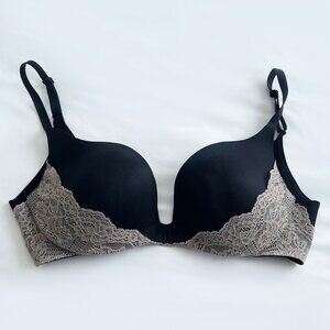 Victoria's Secret - Push-Up Bra 34D Black & Beige